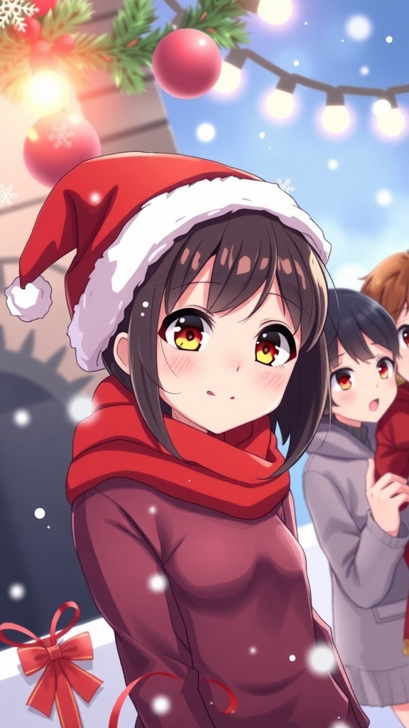 Yandere Simulator Christmas Profile Picture Ideas Yandere Simulator characters celebrating Christmas with festive attire and decorations.